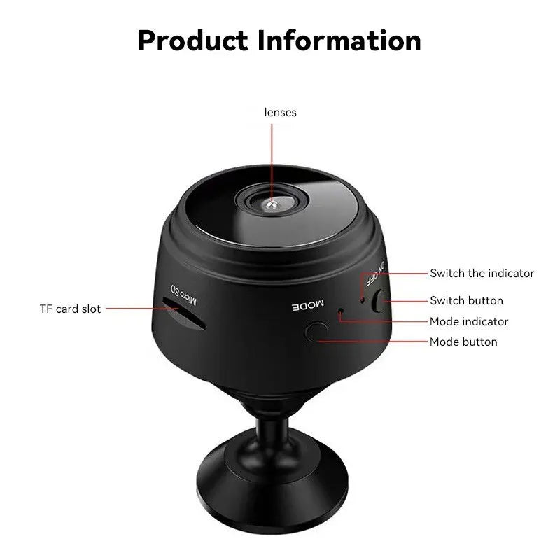 Mini WiFi Security Camera A9 - for Smart Home Monitoring for Babies and Pets.